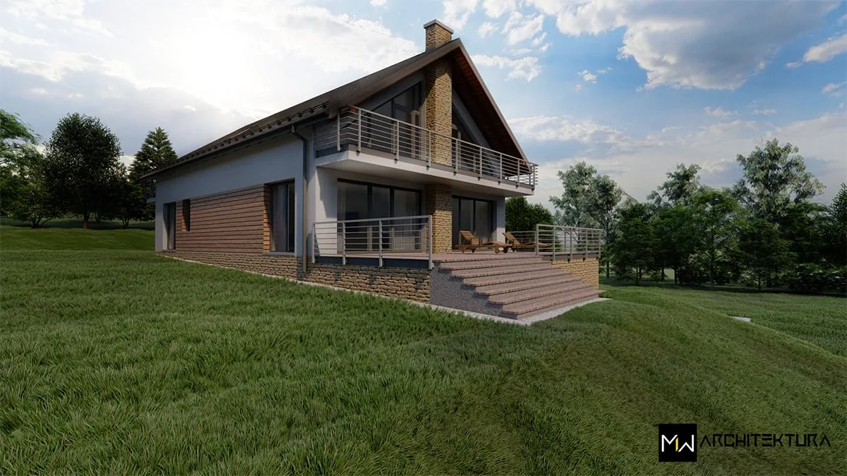 Dom jednorodzinny – Biczyce Górne — Biczyce Górne, projekt pracowni MW Architektura