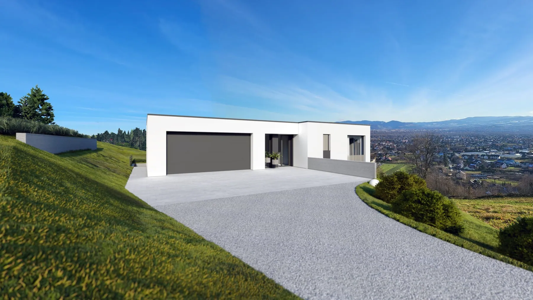 Dom z dachem płaskim – Chełmiec — Chełmiec, projekt pracowni MW Architektura