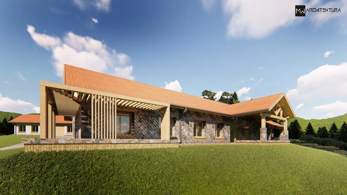Dom w zabudowie zagrodowej — Chomranice, powiat nowosądecki, projekt pracowni MW Architektura