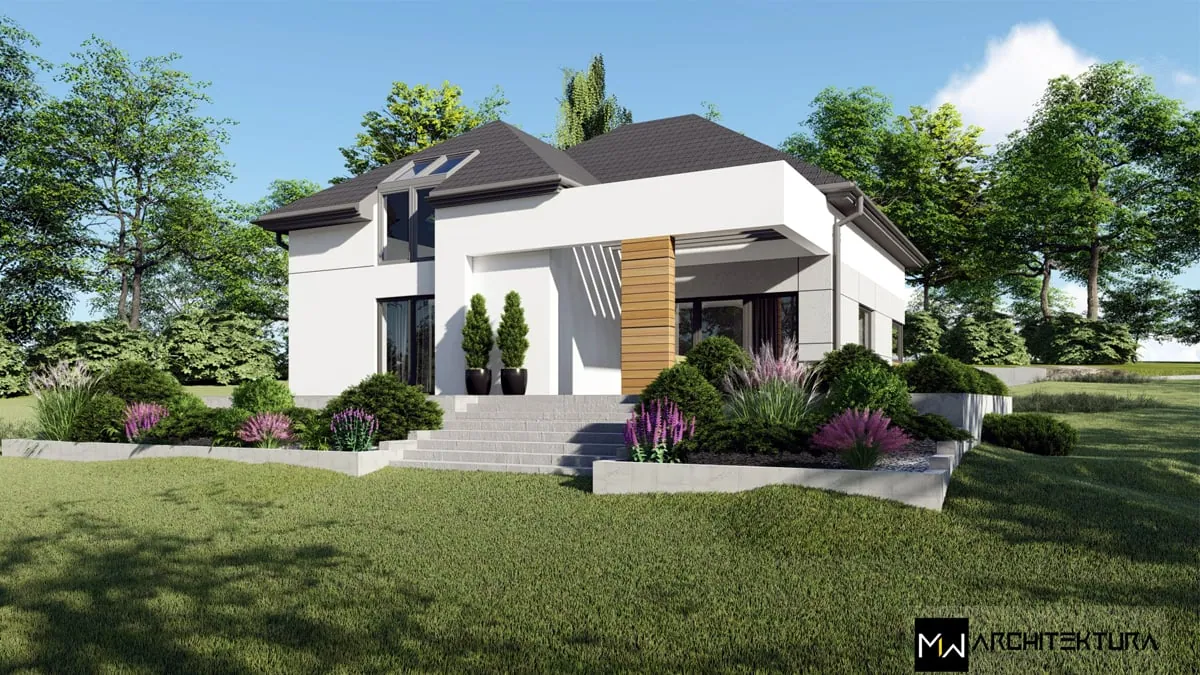 Dom jednorodzinny – Kunów — Kunów, gmina Chełmiec, projekt pracowni MW Architektura