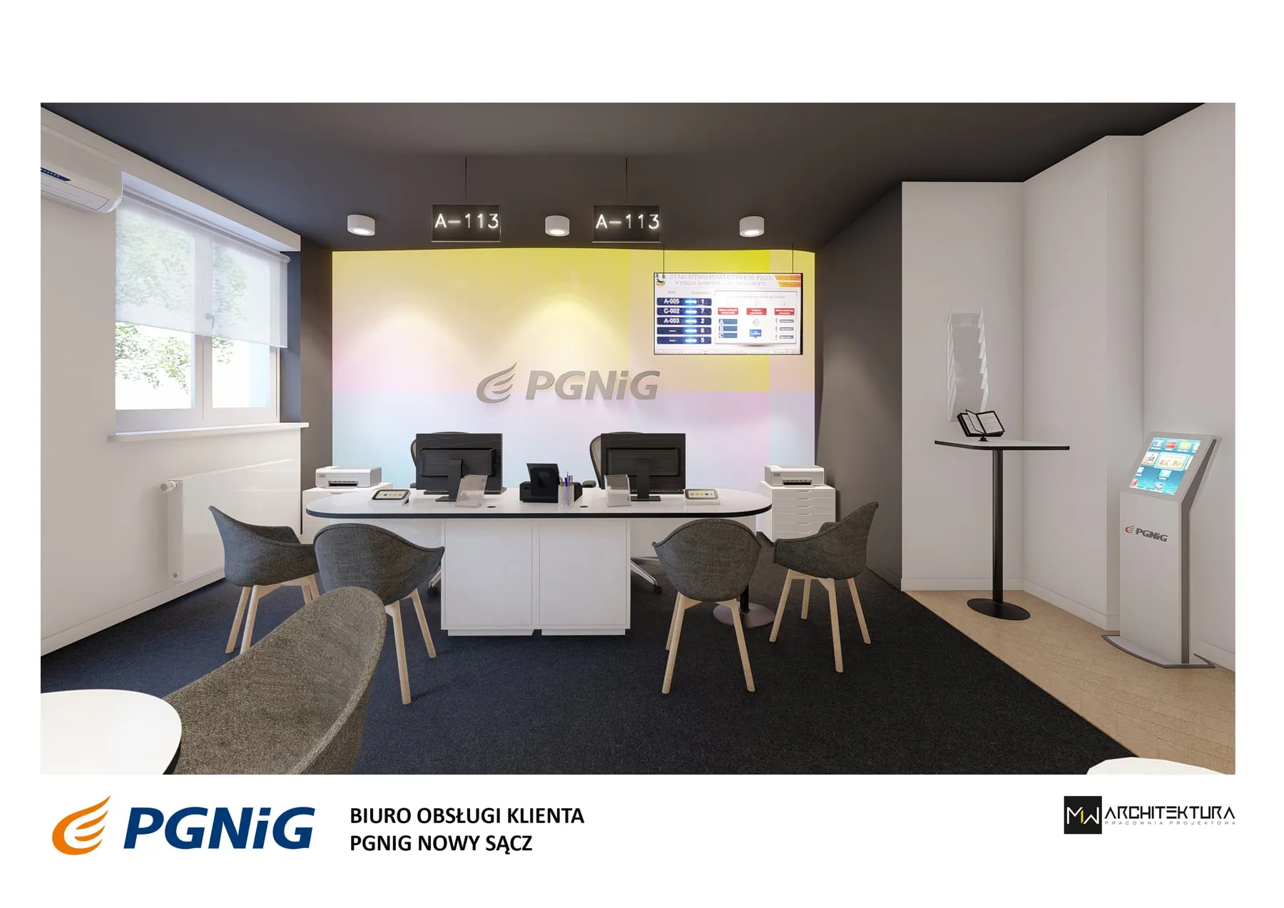 Punkt obsługi klienta PGNiG — Nowy Sącz, ul. Lwowska, projekt pracowni MW Architektura