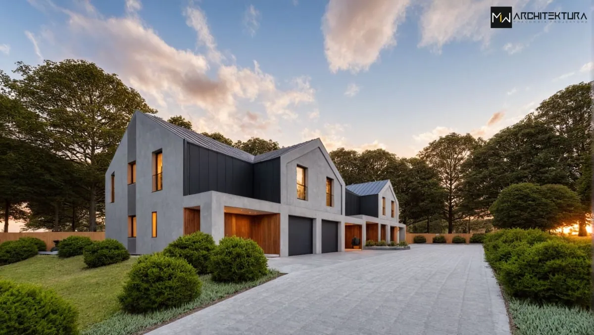 Zespół domów jednorodzinnych w zabudowie bliźniaczej — Nowy Sącz, projekt pracowni MW Architektura