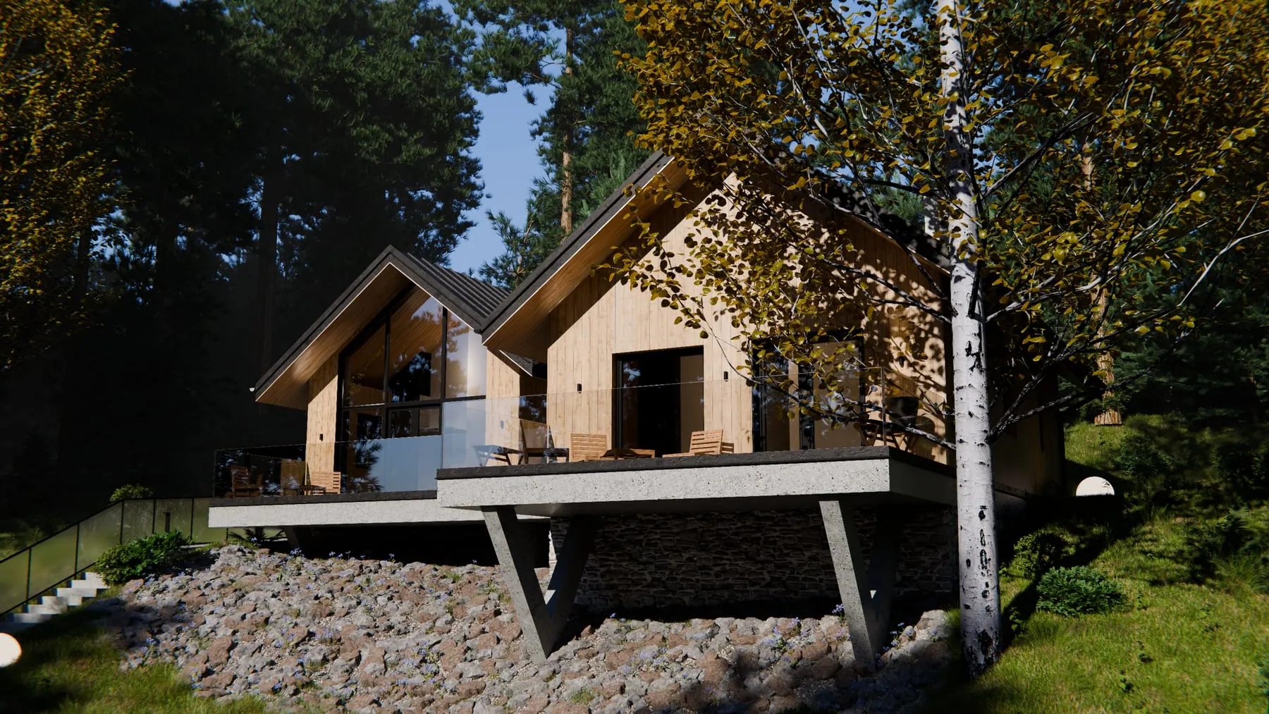 Dom letniskowy dwulokalowy – Tropie — Tropie, projekt pracowni MW Architektura