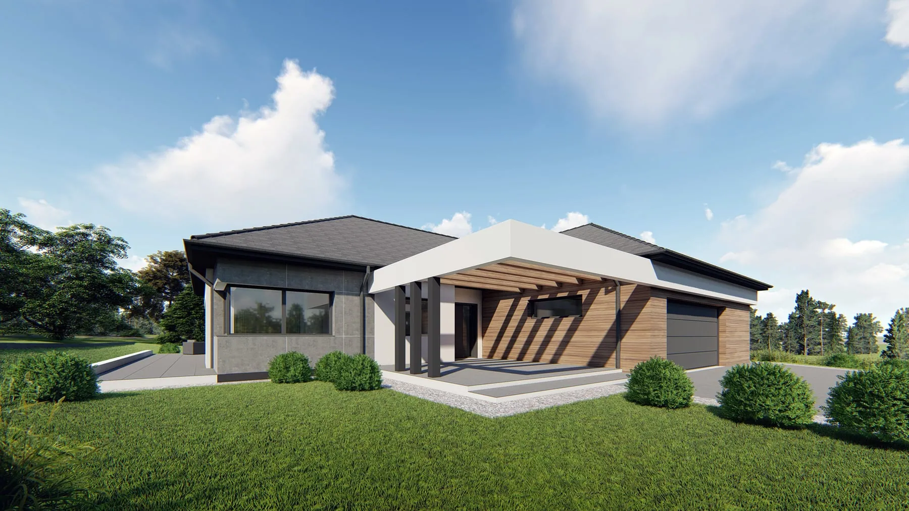 Dom parterowy – Trzetrzewina — Trzetrzewina, projekt pracowni MW Architektura